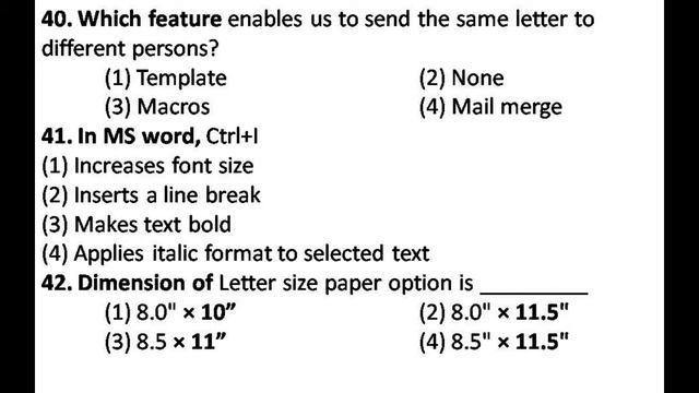 #COMPUTER LITERACY TEST QUESTION PAPER -2015