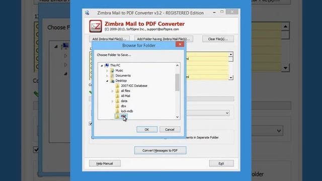 Video of SoftSpire Zimbra Mail to PDF Converter