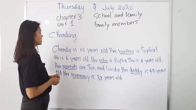 English Grade 5 Chapter 3 School and Family, Unit 1 Family members (Session 1)