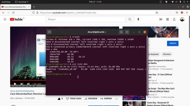 Cara Mengubah dan Permanenkan Layar Resolusi di Linux