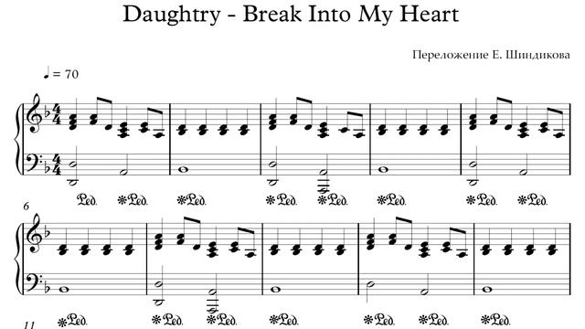 Ноты Daughtry - Break Into My Heart