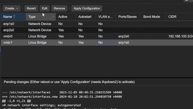 Proxmox : Add Network Interface