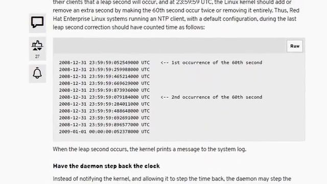 Handling Leap Second on RHEL or CentOS