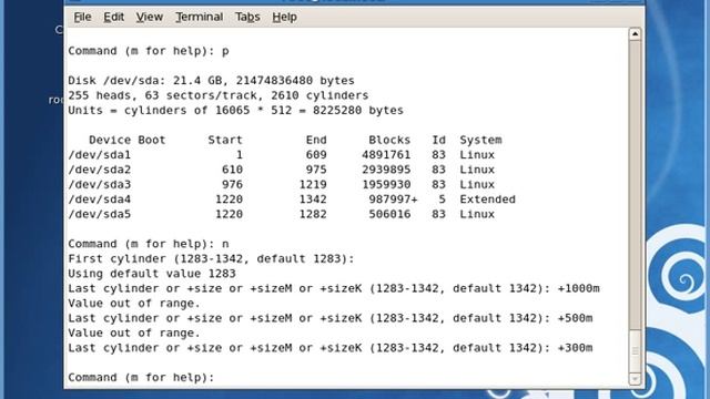 Crear particiones en Centos 5.4.avi