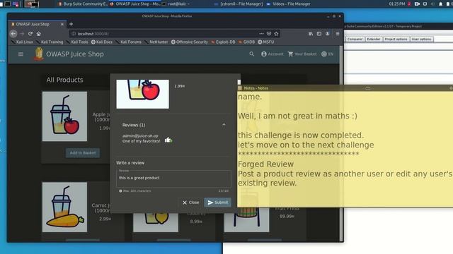 OWASP Juice Shop Solution for Forged Review
