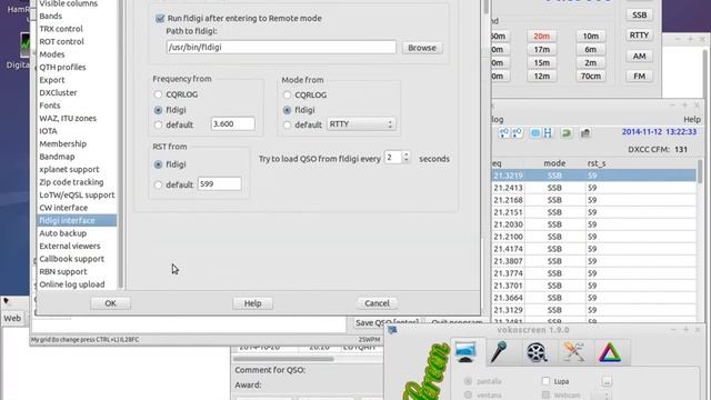 Configure CQRLOG TRX & fldigi