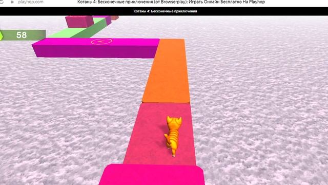 Прохожу паркур вместе с рыжим котиком в игре "Котаны 4.Бесконечные приключения"