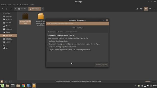 Linux mint 19.1 instalar skype