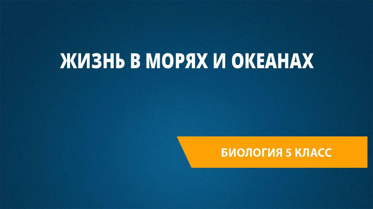 Урок 26. Жизнь в морях и океанах