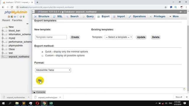 How to Export Database Code to MediaEiki Table File in PHPmyAdmin