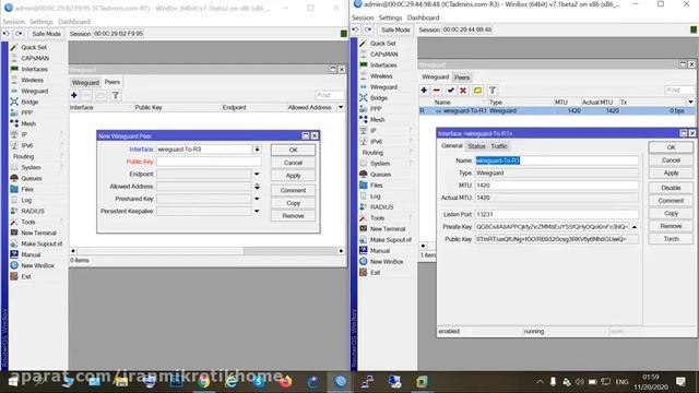 آموزش راه اندازی تانل امن WireGuard (وایرگارد) در میکروتیک | Mikrotik WireGuard