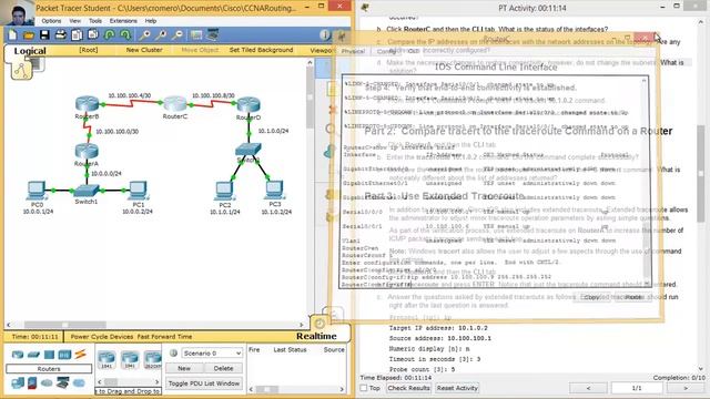 1.1.1.2 Packet Tracer - Test Connectivity with Traceroute