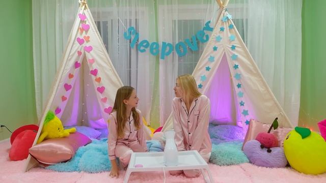 Настя, Лайк Настя-Nastya and her First Sleepover with Maggie with hygiene rules