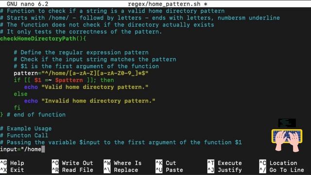 Linux shell script using regex to check if a given string follows the pattern of a home directory