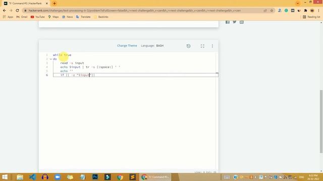 HackerRank Tr command #3 problem solution | Linux Shell problems solutions | Programmingoneonone