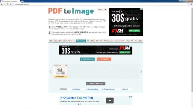 Jak przekonwertować dokument / plik PDF na JPG online(przez internet)