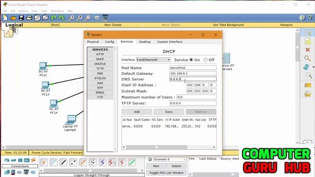 DHCP Practical in CCNA | CCNA Practicals in Hindi | ComputerGuruHub