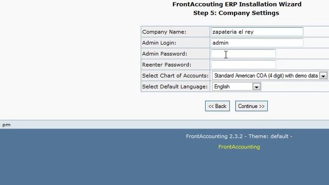 Instala Front Accounting