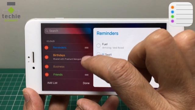 How to Arranage List within Reminders App - iPhone / iPad - iOS11. HINDI