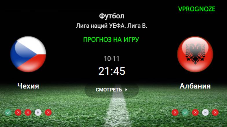 ❌ ❌ ❌Интересная встреча. Чехия - Албания прогноз на матч Лига наций УЕФА. 11 октября 2024