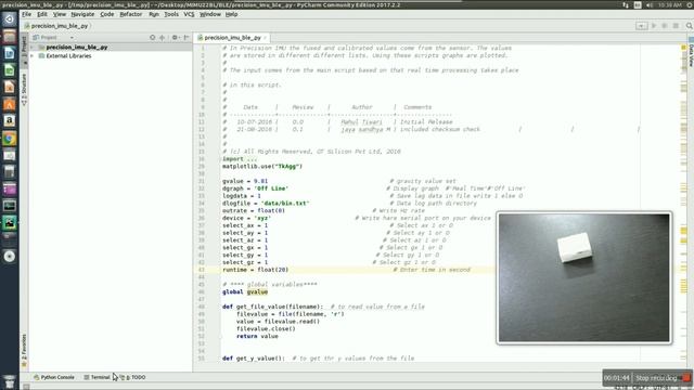 How to plot Precision IMU data for "MIMU22BL" using BLE in Linux