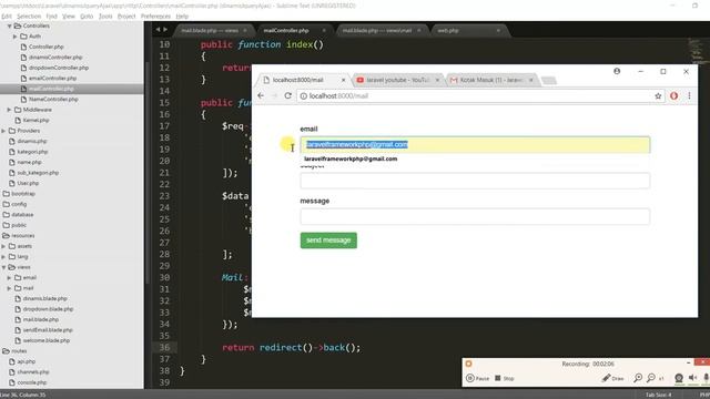 Laravel 5.5 - Send Email  Gmail - part 3