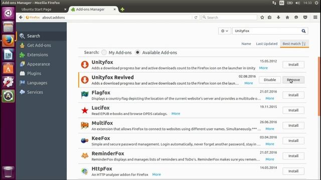 Firefox Download Bar in Ubuntu 16.04