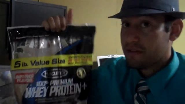 Fedora Hat, Shirt, Tie and Protein