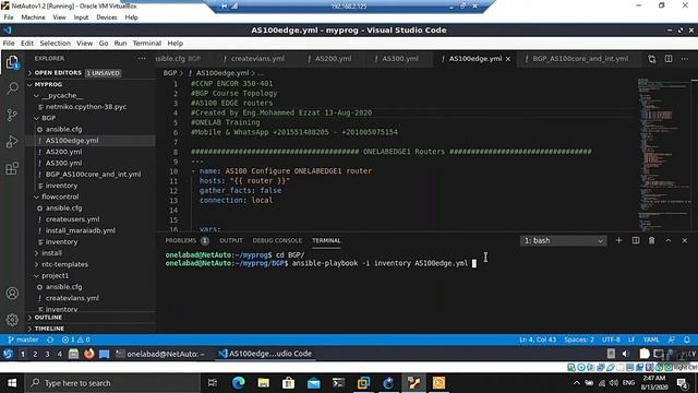 ONELAB Training - CCNP ENCOR BGP and OSPF By Ansible Project Overview