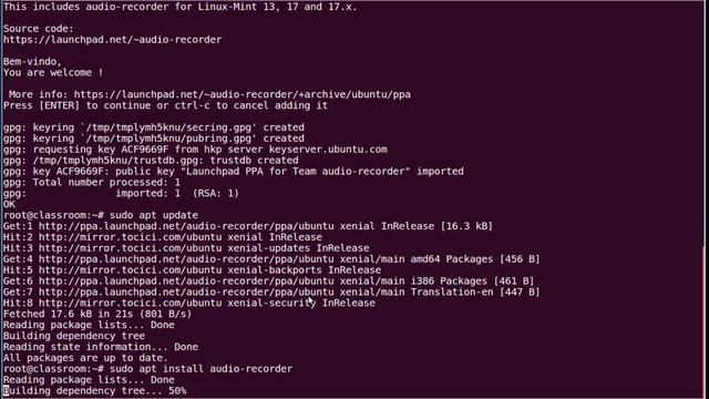 How to Install Audio Recorder in Ubuntu 16