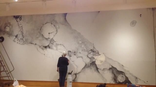 Jean Larson: Wall drawing at The Dennos Museum, Traverse City, MI