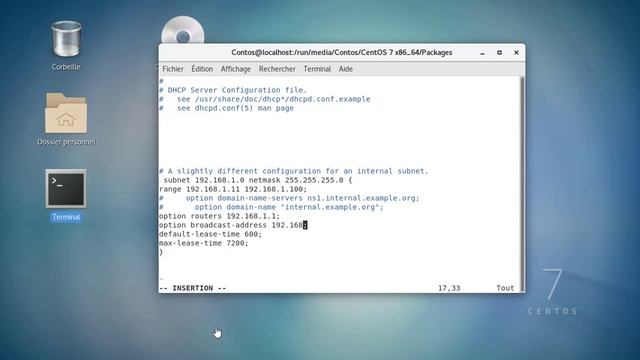 Installation et Configuration de DHCP sous linux CentOs7 [VMware  Workstation Pro 15]