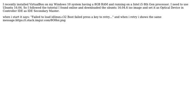 VirtualBox: Failed to load idlinux.c32