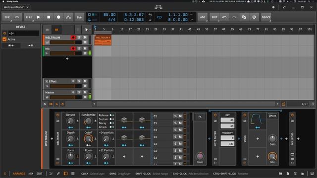 WELTRAUM - Epic Pad/Lead Preset for Bitwig Studio