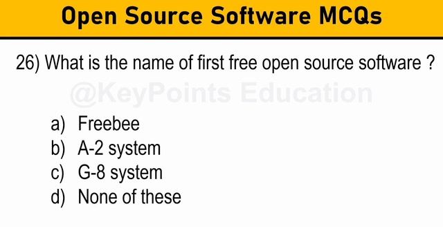 Software and Open Source Technologies MCQs