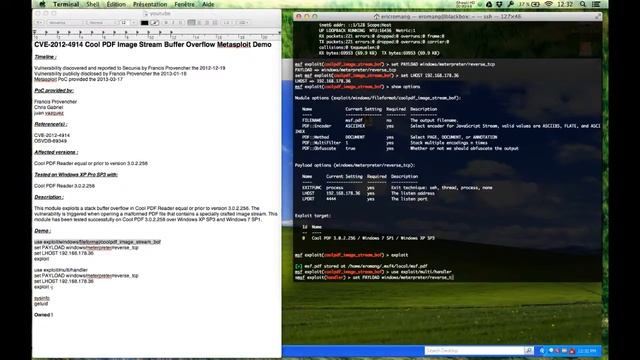 CVE-2012-4914 Cool PDF Image Stream Buffer Overflow Metasploit Demo