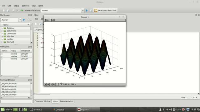 How to make 3D plots in GNU Octave