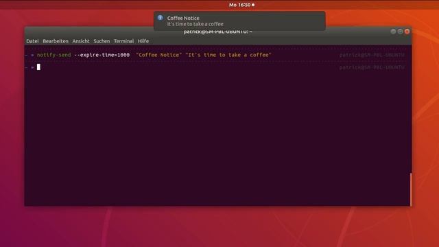 How to send a notification to the gnome desktop in Ubuntu Linux