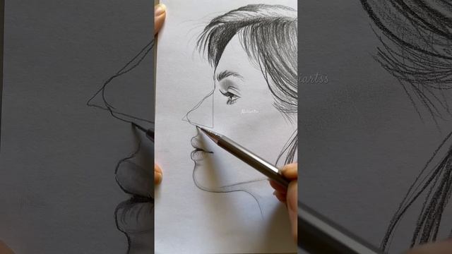 Mastering Nose Drawing Step-by-Step Tutorial I Learn to Draw a Realistic Nose Profile #shorts