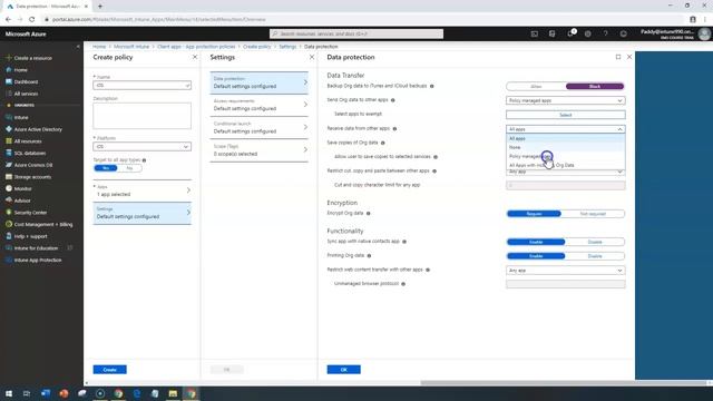 Client apps App protection policies iOS - Microsoft Intune Training Series video No#88