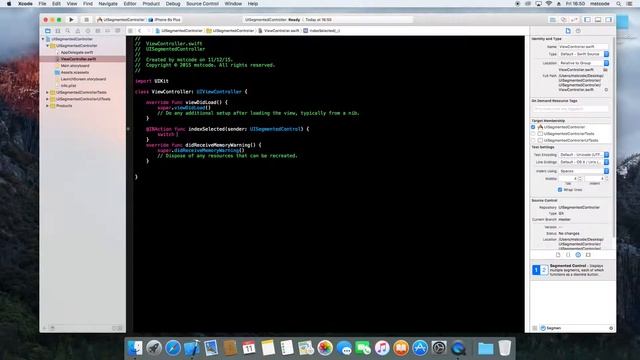 Xcode 7.2 Swift 2 Tutorial: iOS 9 UISegmented Controller