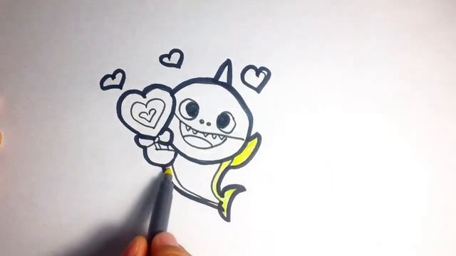 Акулёнок раскраска/ Baby Shark color book/ How to draw Baby Shark