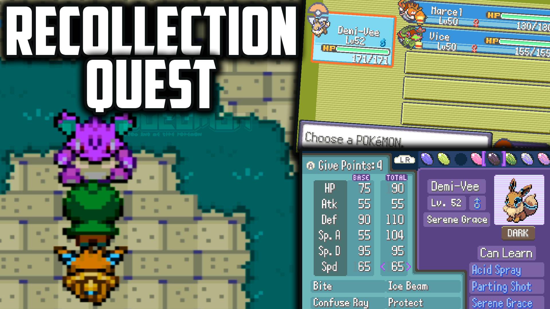 Pokemon Recollection Quest - GBA ROM Взлом, вам нужно заново собрать свою команду LOL??? Короткая иг