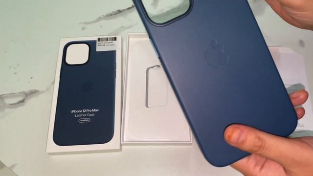 Unboxing Apple iPhone 12 Pro Max Leather Case with Magsafe Baltic Blue