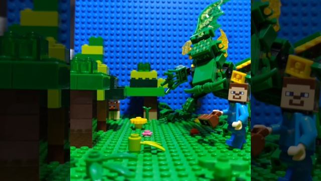 Приключения Стива. Спасение дикой коровки. Lego Minecraft