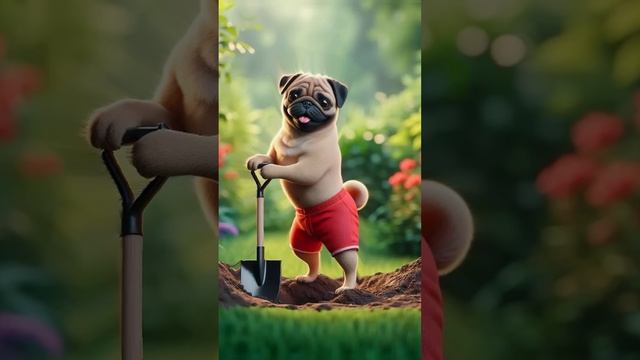 Cute Pug doesn't have money to buy cherries, let's see his idea 🐶💡🍒#pug #dog #funny #memes