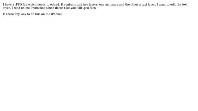 Apple: Edit .PSD File on the iPhone