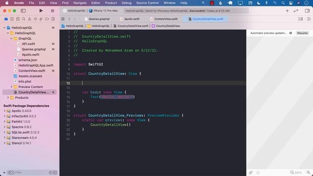 SwiftUI & GraphQL - Showing Country Details