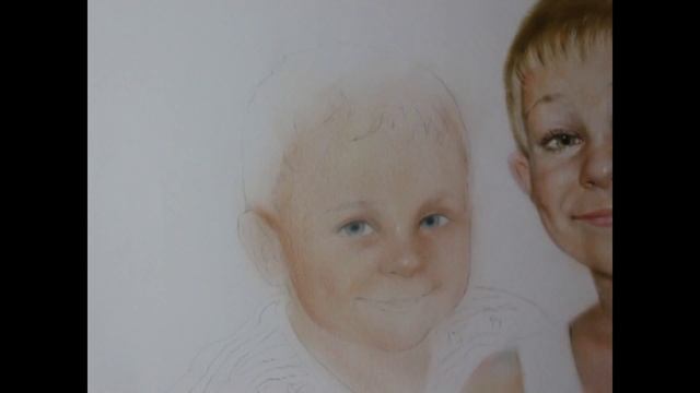 Детский портрет. Рисунок сухой кистью #7 - "Брательники". Drawing children's portraits