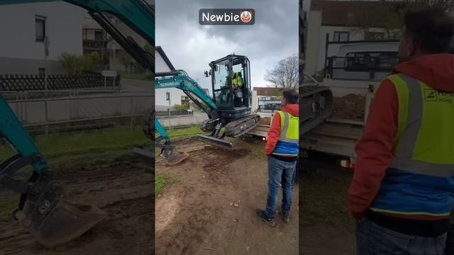 consequences when new people operate the machine😱 #funny #workers #fail #construction